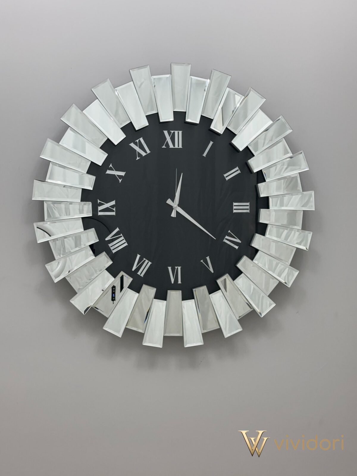 Silver Split Roman Numeral Watch with Mirror