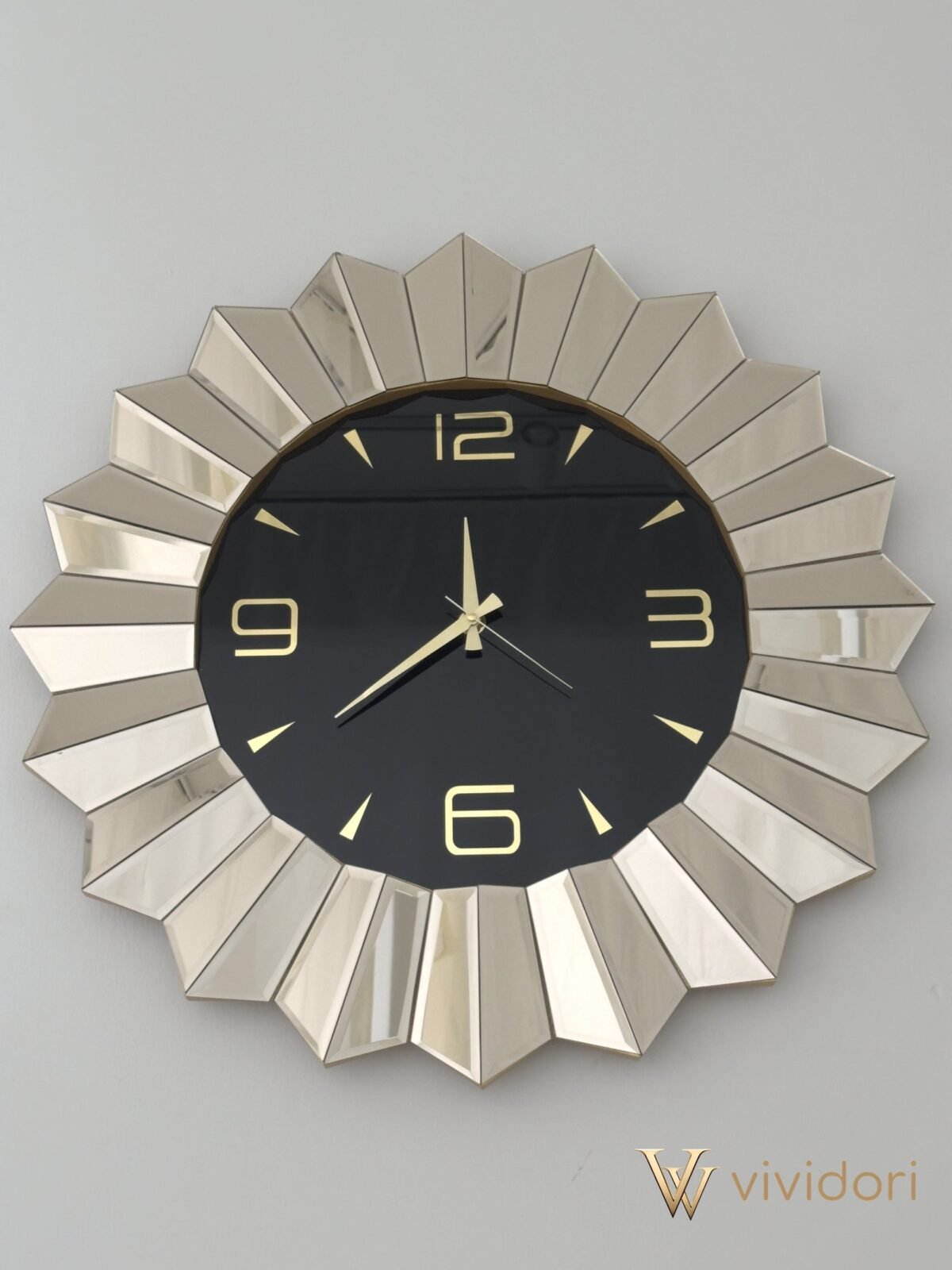 Solar Model Mirrored Wall Clock