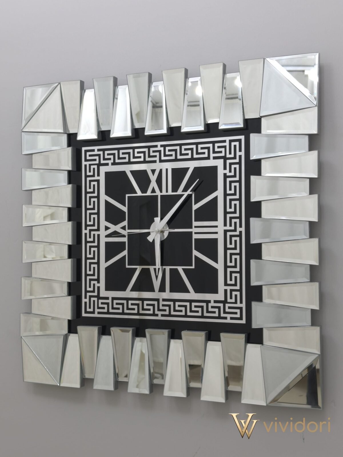 Silver Square Piano Clock