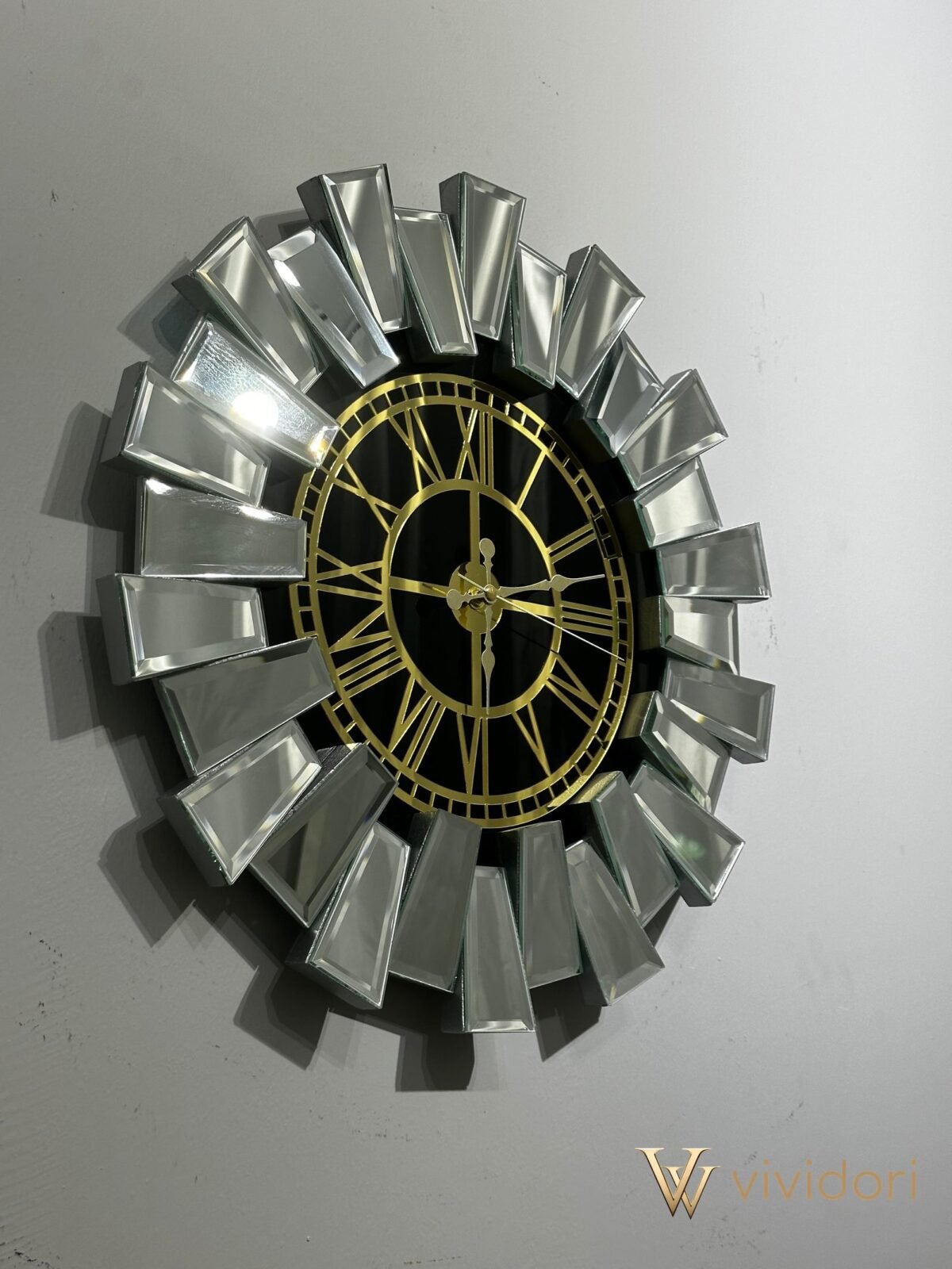 Roman Numeral Piano Wall Clock with Silver Seconds