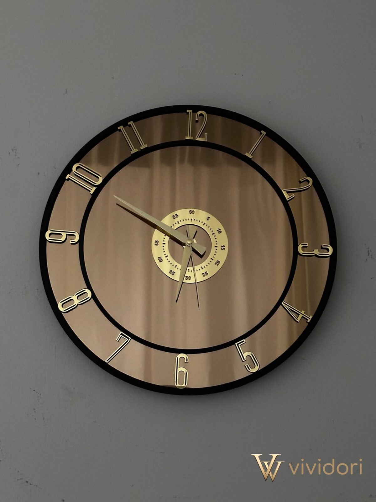 Bronze Mirrored Wall Clock